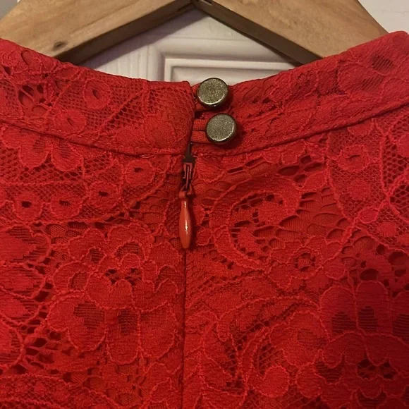 Love Reign Fire Red Lace Romper Large - Picture 5 of 5